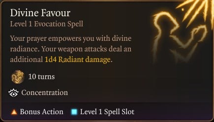 Baldur’s Gate 3 Oath of Devotion Paladin Build Guide - Divine Favour Spell
